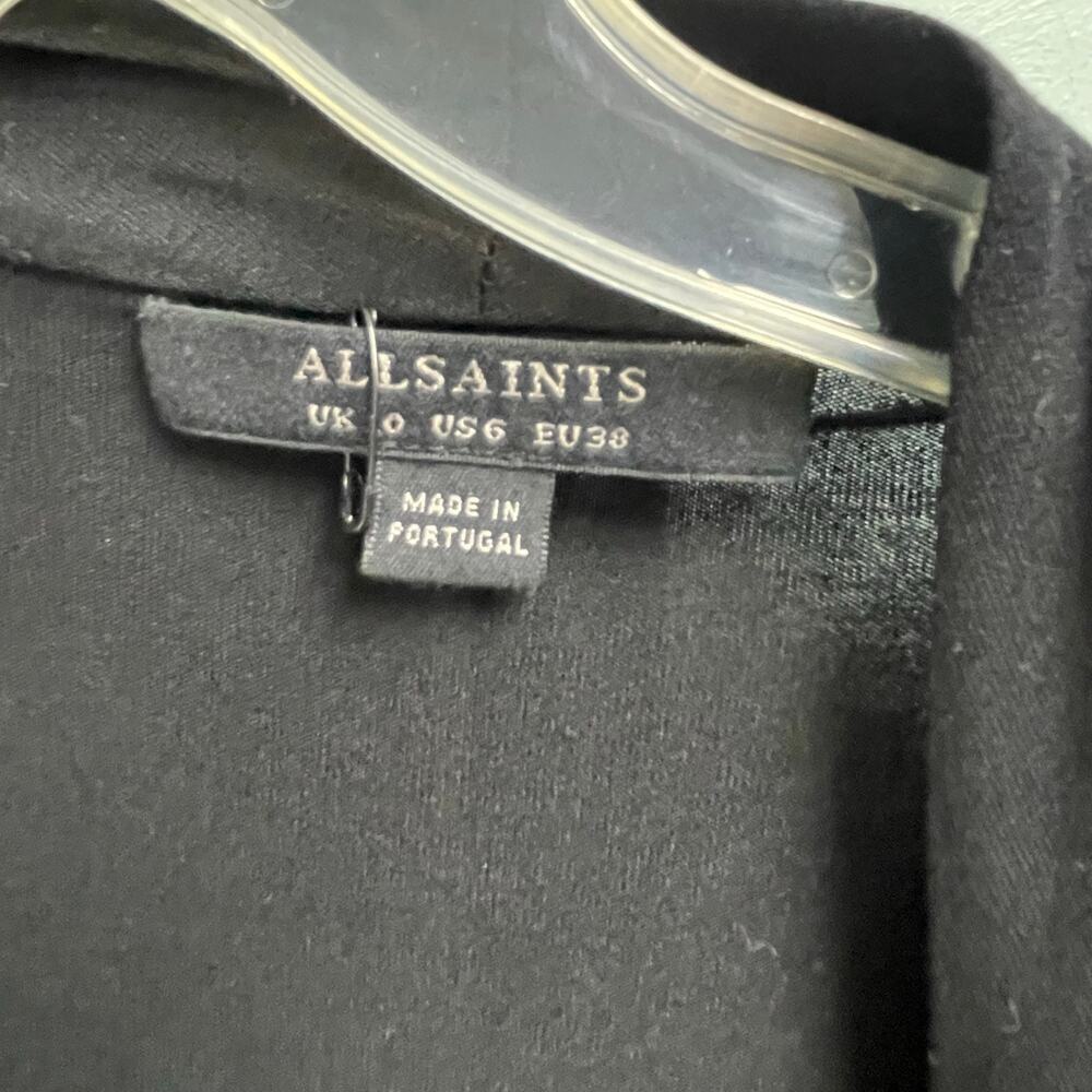 All Saints Black Wrap Dress Size 6 LBD - Picture 3 of 5